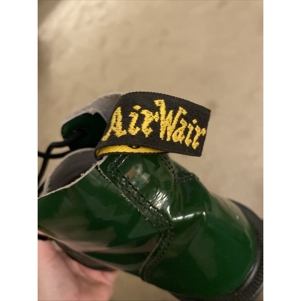 VINTAGE 1990'S SHINY GREEN DR. MARTENS AIRWAIR BOUNCING SOLES SIZE 4 - Picture 8 of 16